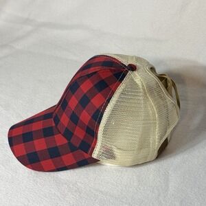 CC Red Black Buffalo Plaid Baseball Hat Cap Lumberjack Cabincore One Size Womens